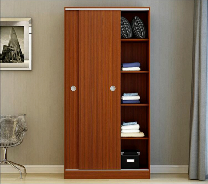 Small size Sliding Doors Wooden Wardrobe, Particle Wood Furniture 25mm Thickness