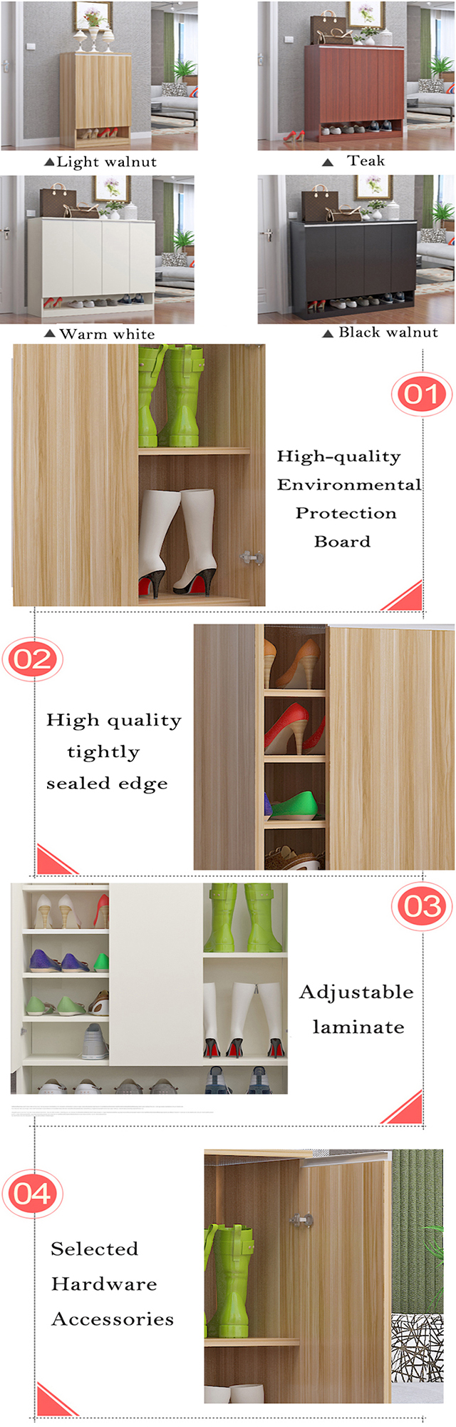 Classic Industrial Melamine Coated Particle Board Shoe Rack For High End Hotel